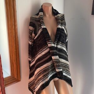 22” PTP open front rolled collar neutrals cardigan sweater